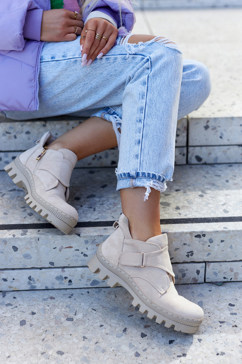 Замшеві чоботи на блискавці світло-бежевого кольору Remgate