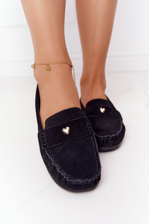 Жіночі замшеві лофери S.Barski чорні
