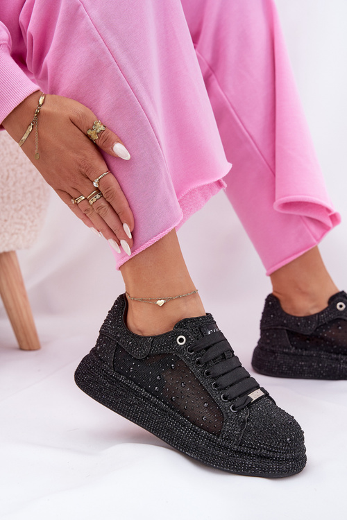 Декоровані кросівки на платформі GOE NN2N4021 чорні