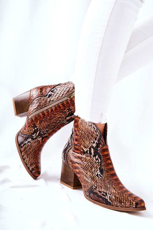 Ковбойські черевики Lewski коричневого кольору зі змією EV28