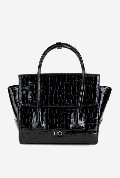 Мала сумка-коробка з тисненим візерунком NOBO BAG5800-M20 Чорна