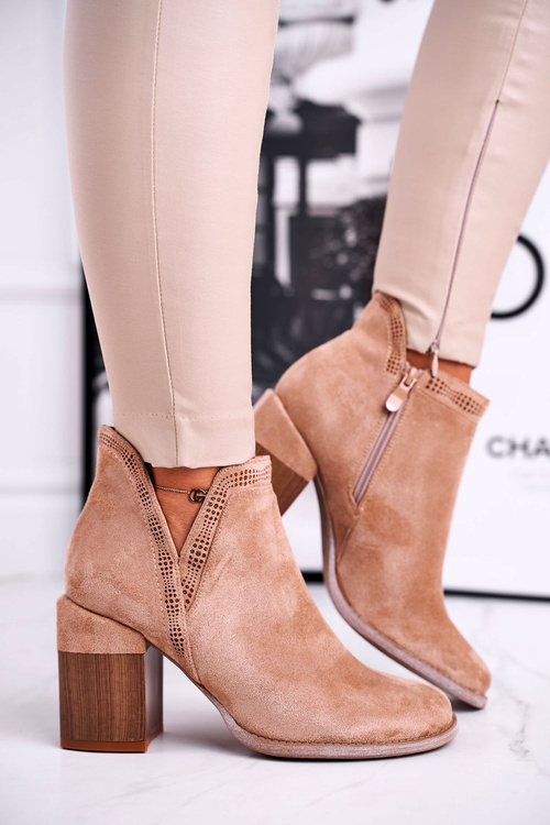 Жіночі чоботи на високому каблуці з обробкою хакі Meliori Dream