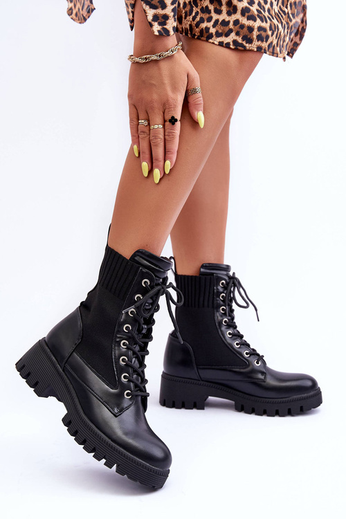 Жіночі робочі черевики з носком чорного меласту