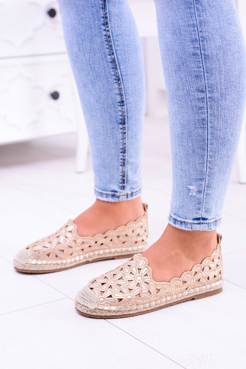 Жіночі балерини Lu Boo Золоті еспадрільї в кольорі Flowers Macarena