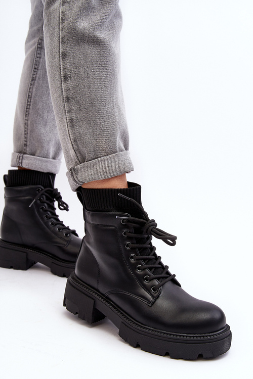 Жіночі чорні зимові черевики з носком Rivella