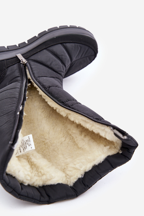 Жіночі зимові черевики з декором чорні Progress PROGJ-24-147