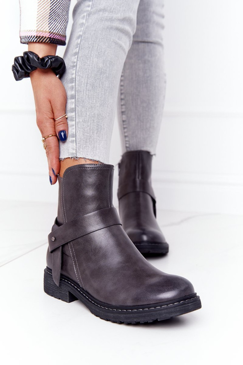 Чоботи жіночі утеплені сірі Alivia