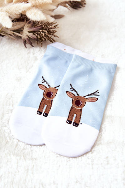 Ноги шкарпетки олені зелено-білі