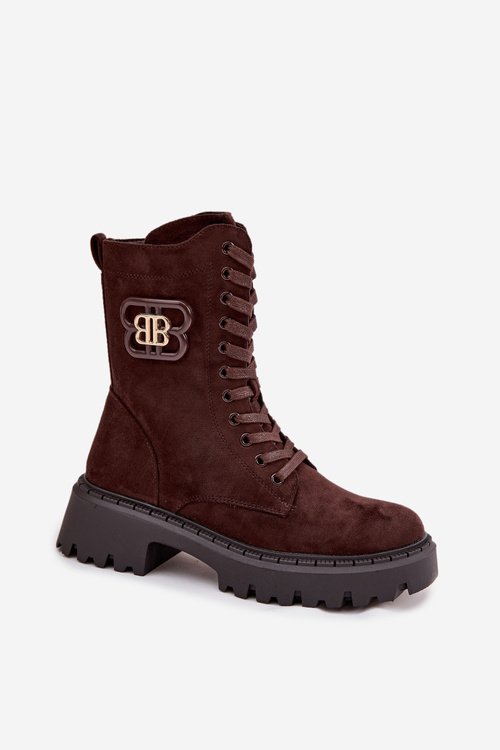 Жіночі черевики Wokrery з декоративним елементом ізольовані шоколадні Kalindra