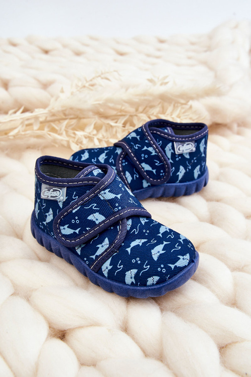 Дитяче взуття тапочки Befado Sharks 465P089 Navy Blue