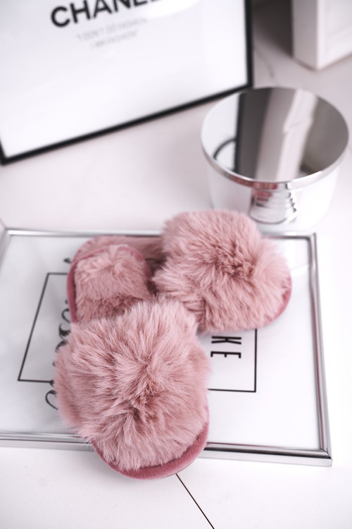 Дитячі тапочки з хутряною пудрою Рожевий сніжок