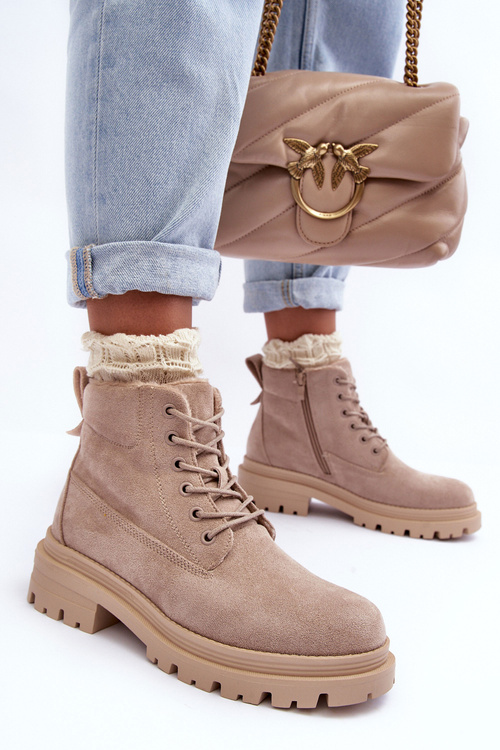 Замшеві черевики Trapper з флісовою підкладкою Beige Alden