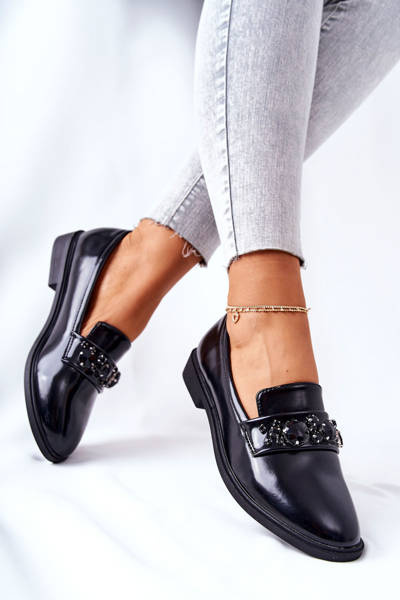 Туфлі з декоративним ремінцем Black Valisso