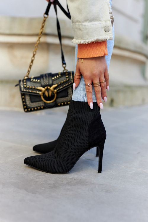 Жіночі Чоботи з носком на високому каблуці Black Last Night