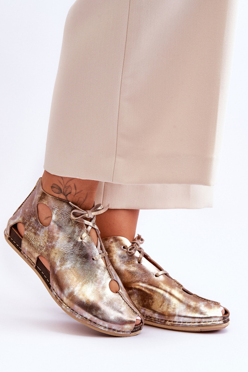 Світлі шкіряні черевики Maciejka 03426-42 Gold