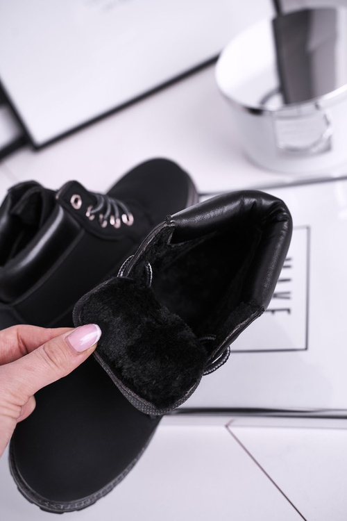 Дитячі утеплені черевики на шпильці Чорні Gonzo