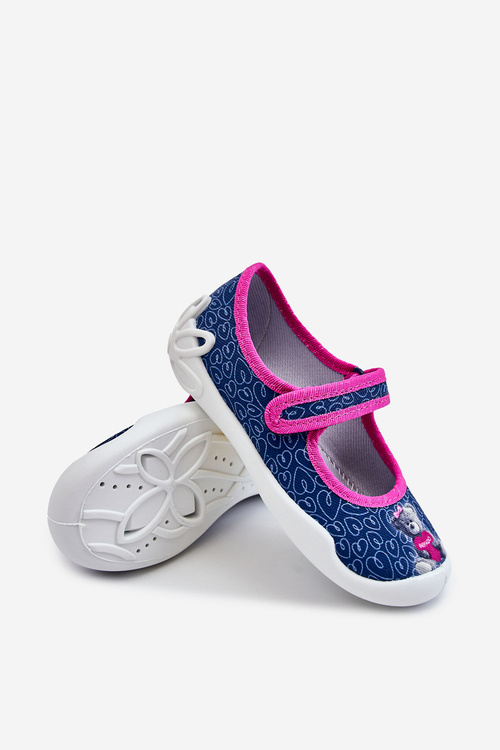 Дитячі тапочки балерини Befado Ведмедик 114X505 темно-синій