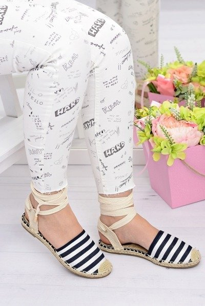 Жіночі лляні балерини, багатоярусні еспадрільї Mara. Море