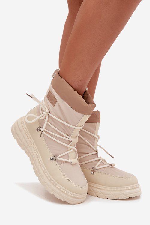 Жіночі зимові черевики на блискавці Lee Cooper LCJ 25 44 3931 бежеві Жіночі зимові черевики