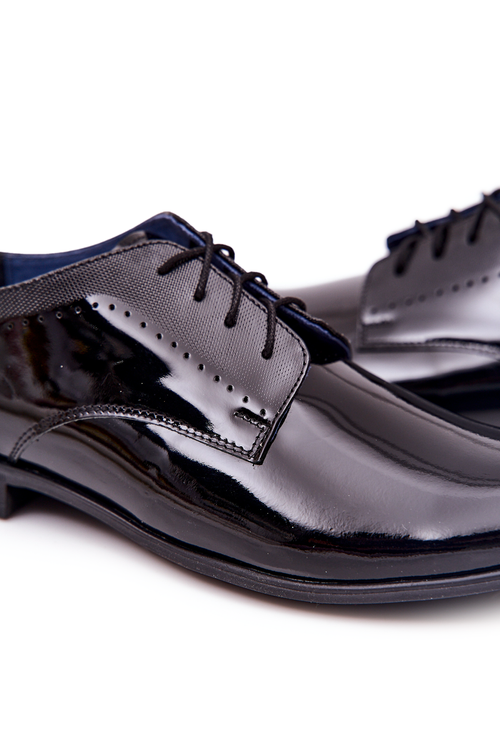 Елегантні лаковані шкіряні туфлі Беднарек 724 Чорні