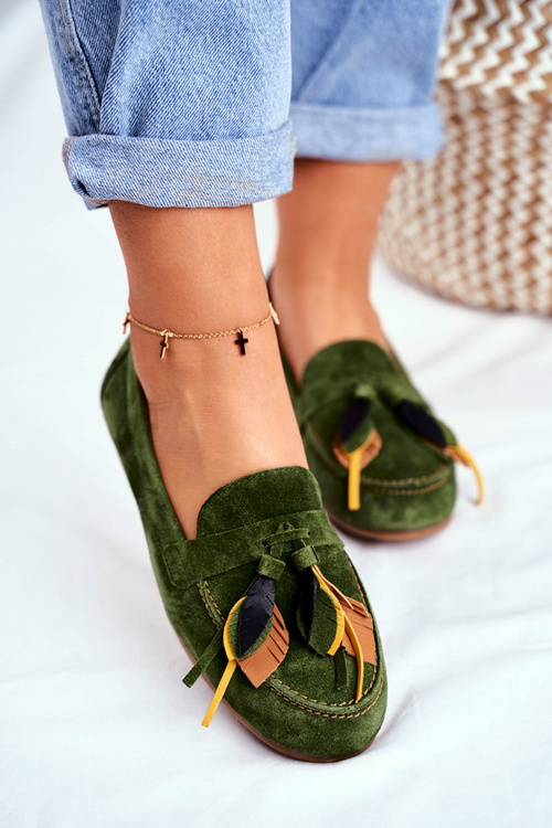 Жіночі лофери Maciejka Leather Green 04494-09/00-5