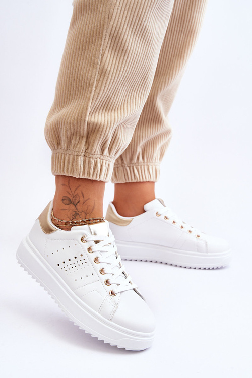 Жіноче спортивне взуття золото та біле Be First!