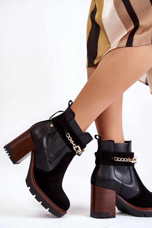 Жіночі шкіряні черевики Maciejka 05781-01 Чорні