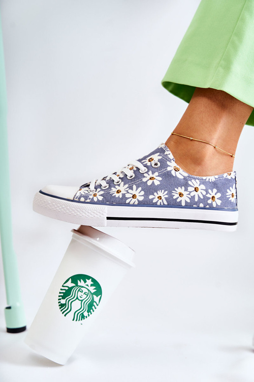 Жіночі низькі кросівки з квітами Blue Janey