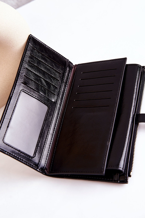 Великий шкіряний гаманець з магнітом Black Nereva