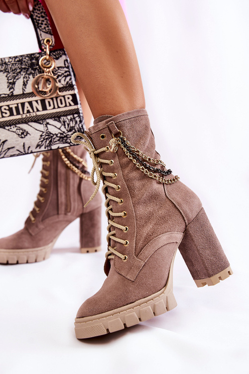 Замшеві черевики Lewski Shoes 3244 / G Бежеві