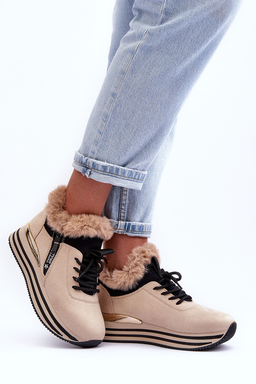 Спортивне взуття на хутряній платформі Бежеві Jamarie