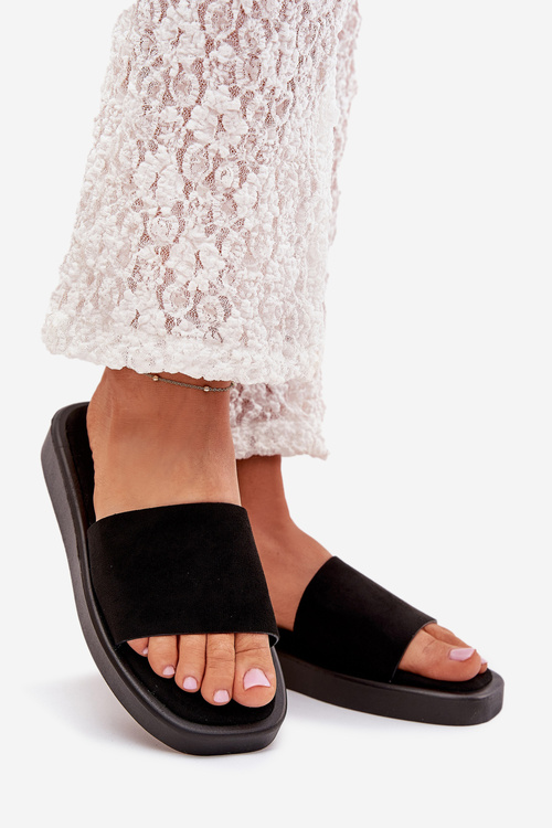 Жіночі Сандалі На Платформі З Еко Замші Чорні Jorina