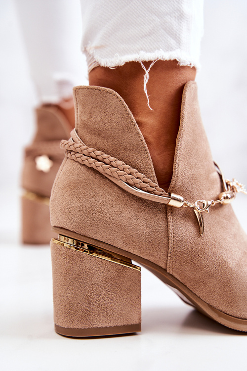 Замшеві ковбойські чоботи в смужку Темно-бежеві Inessa