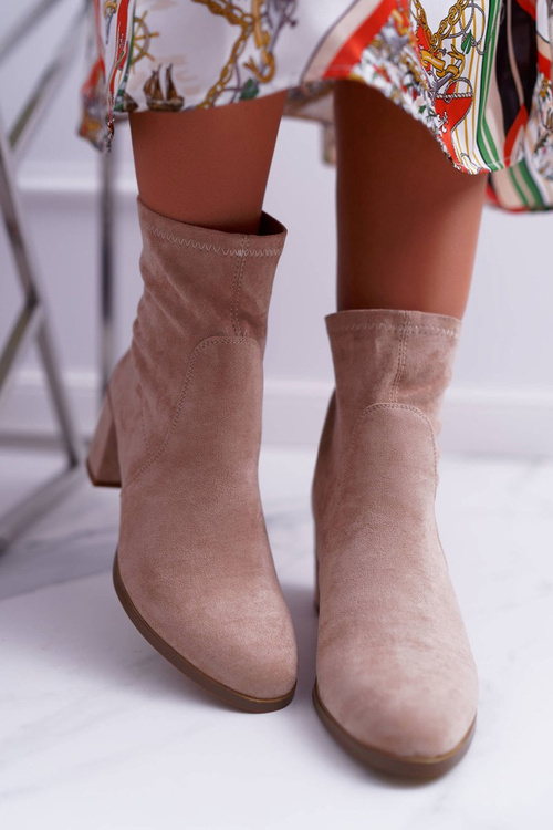 Жіночі весняні чоботи на підборах Sergio Leone, бежеві LikeStar