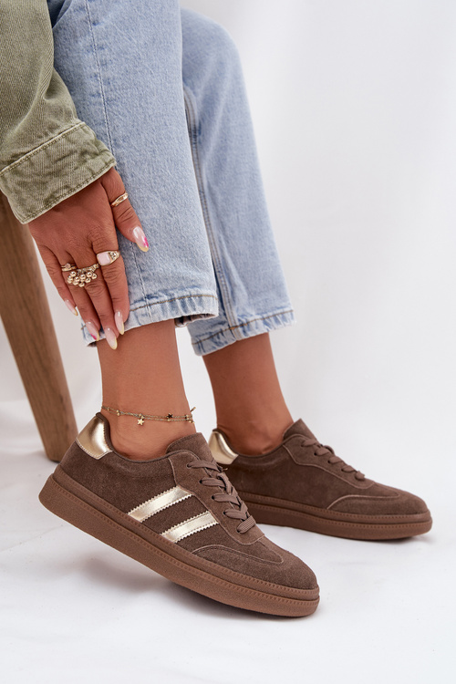 Жіночі кожушані кросівки на платформі Коричневі Sylviona