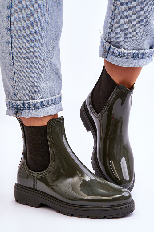 Жіночі сліпони калоші Черевики челсі темно-зелені Larone