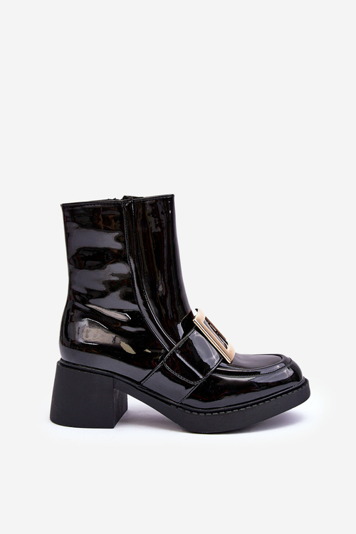 Лаковані чоботи Hensy чорного кольору