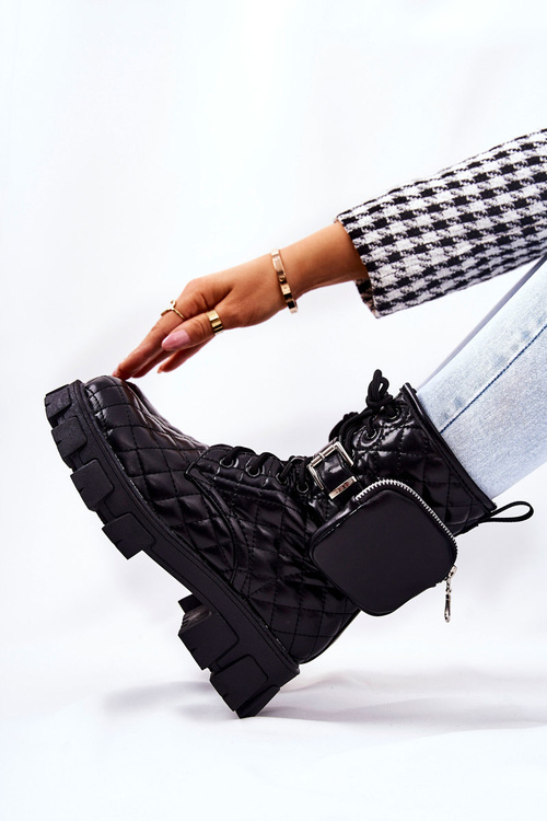 Стьобані чоботи з ниркою чорного кольору Maureen