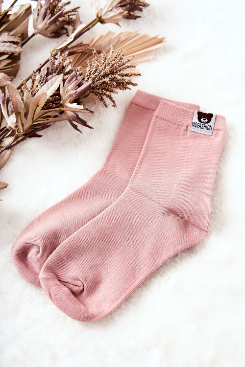 Шкарпетки дитячі з ведмедиком Яскраво-рожеві