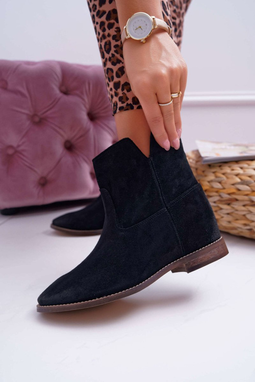 Жіночі чоботи на плоскій каблуці чорні Nicole 2419