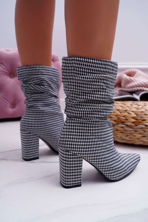 Жіночі чоботи на шпильці Pepite White Black Vibe