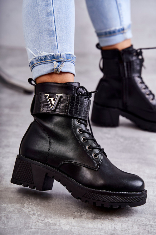 Чоботи шкіряні з утепленням на блискавці чорного кольору Ramsey