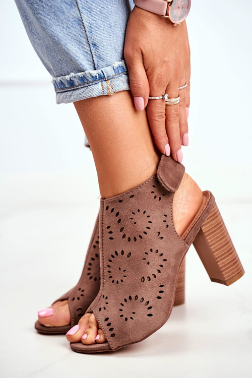 Жіночі босоніжки на високому каблуці хакі Rules