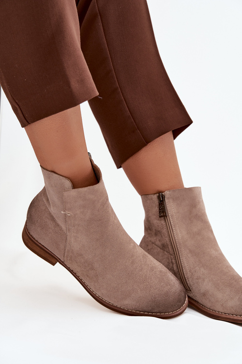 Жіночі чоботи на плоскому підборі Vinceza 39961 бежеві