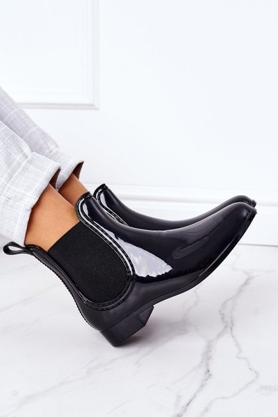 Блискучі гумові чоботи Калоші Чорна парасолька