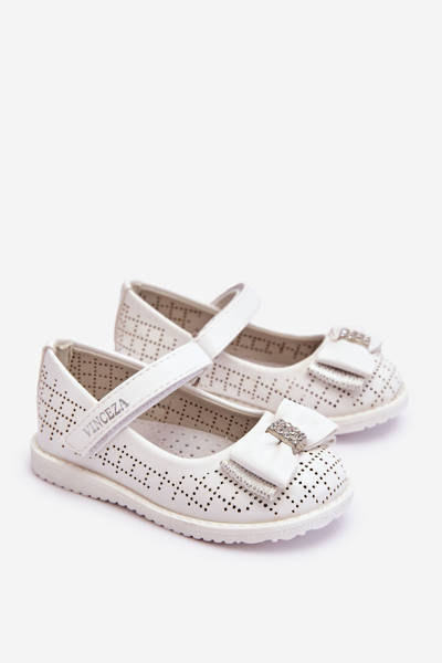 Дитячі балетки з бантом на липучці Білий Halle