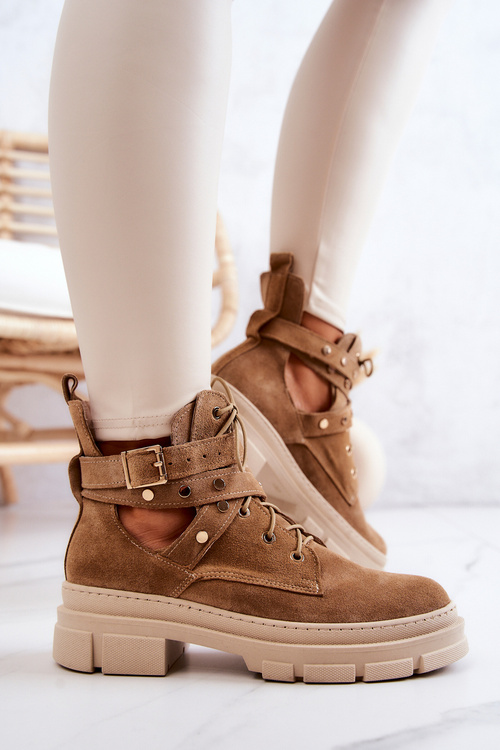 Замшеві жіночі чоботи з вирізами Camel Everly