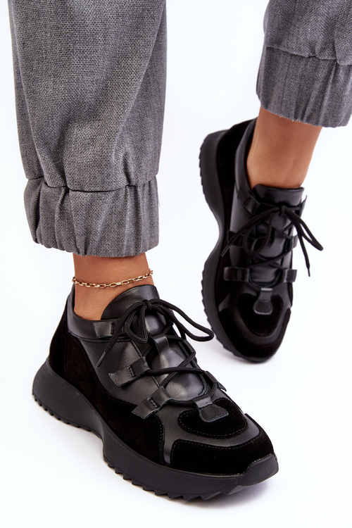 Жіноче шкіряне спортивне взуття M01/2 Zazoo Black