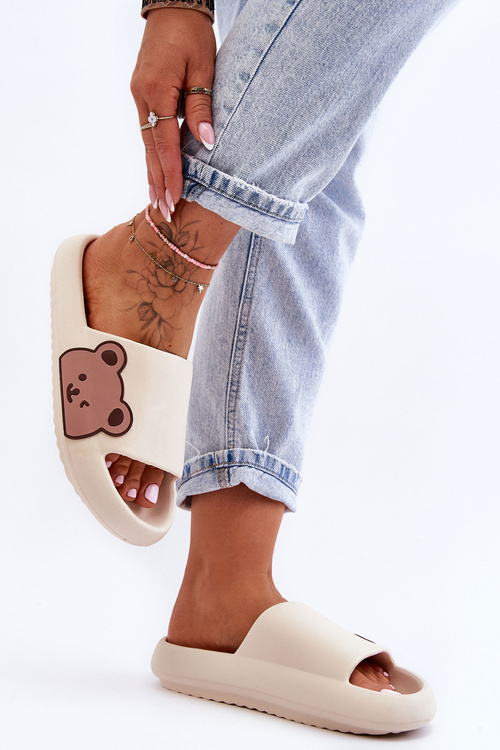 Жіночі легкі пінопластові тапочки Bear Motiv Beige Parisso
