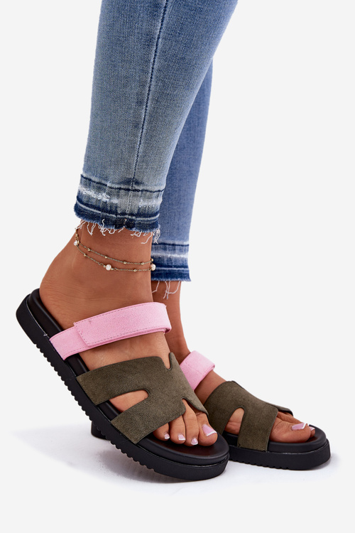 Жіночі Сандалі З Велкро Vinceza 17401 Зелено-Рожеві